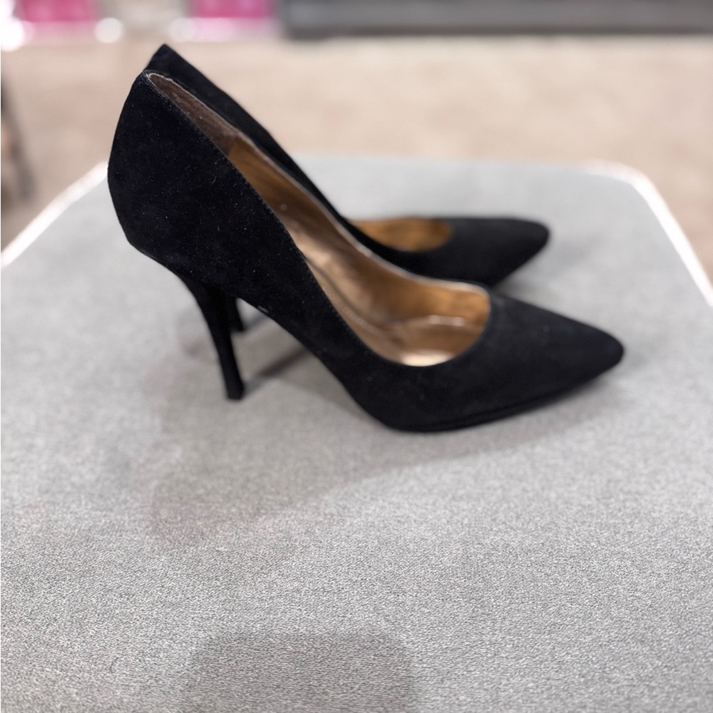 BCBG Black Suede Heels
